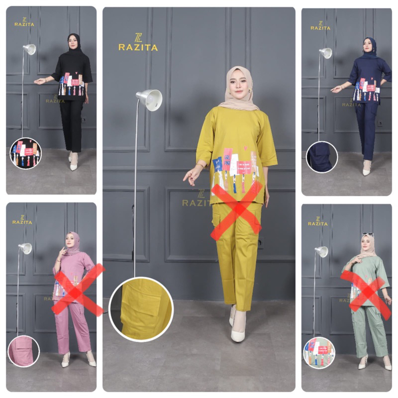 One Set Cargo Merek Razita✨