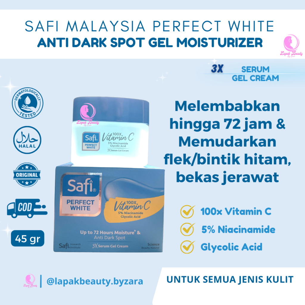 Safi Anti Darkspot Dark Spot Brightening Gel Moisturizer Flek Hitam Bintik Hitam Bekas Jerawat