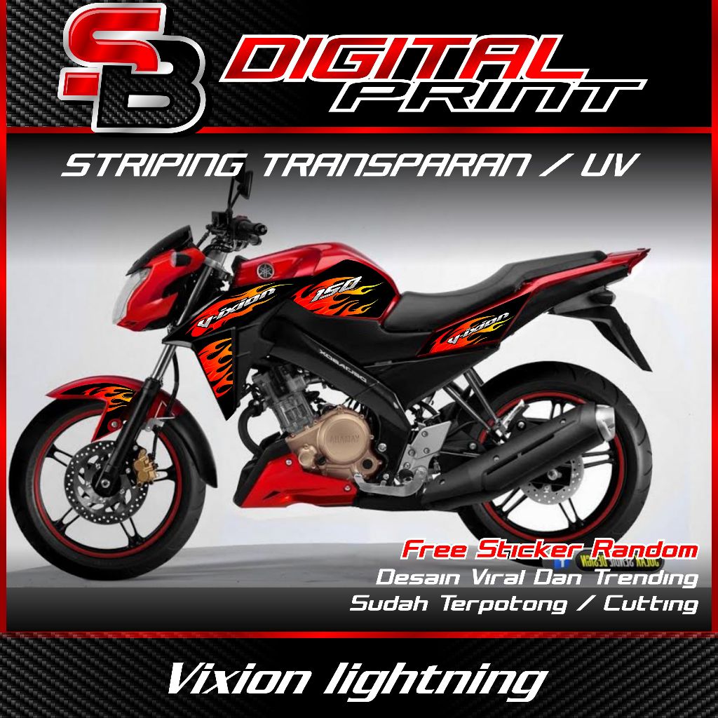 striping transparan vixion advance motif api - striping api vixion advance