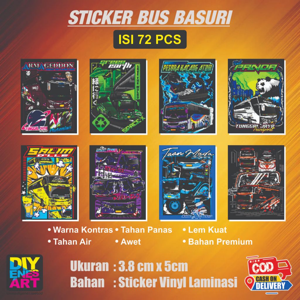 

VIRAL stiker bus basuri isi 72 stiker [ armagedon green earth kids panda salim tuan muda azka wijaya pesona kacang atom]banyak pilihan