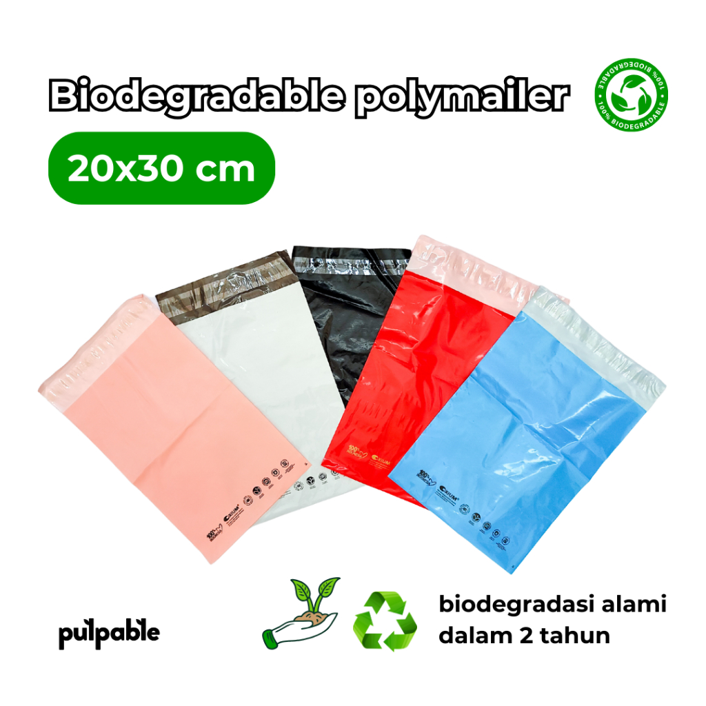 

Biodegradable eco friendly polymailer 17x30 cm - Mailer ramah lingkungan 50 pcs grosir harga termurah