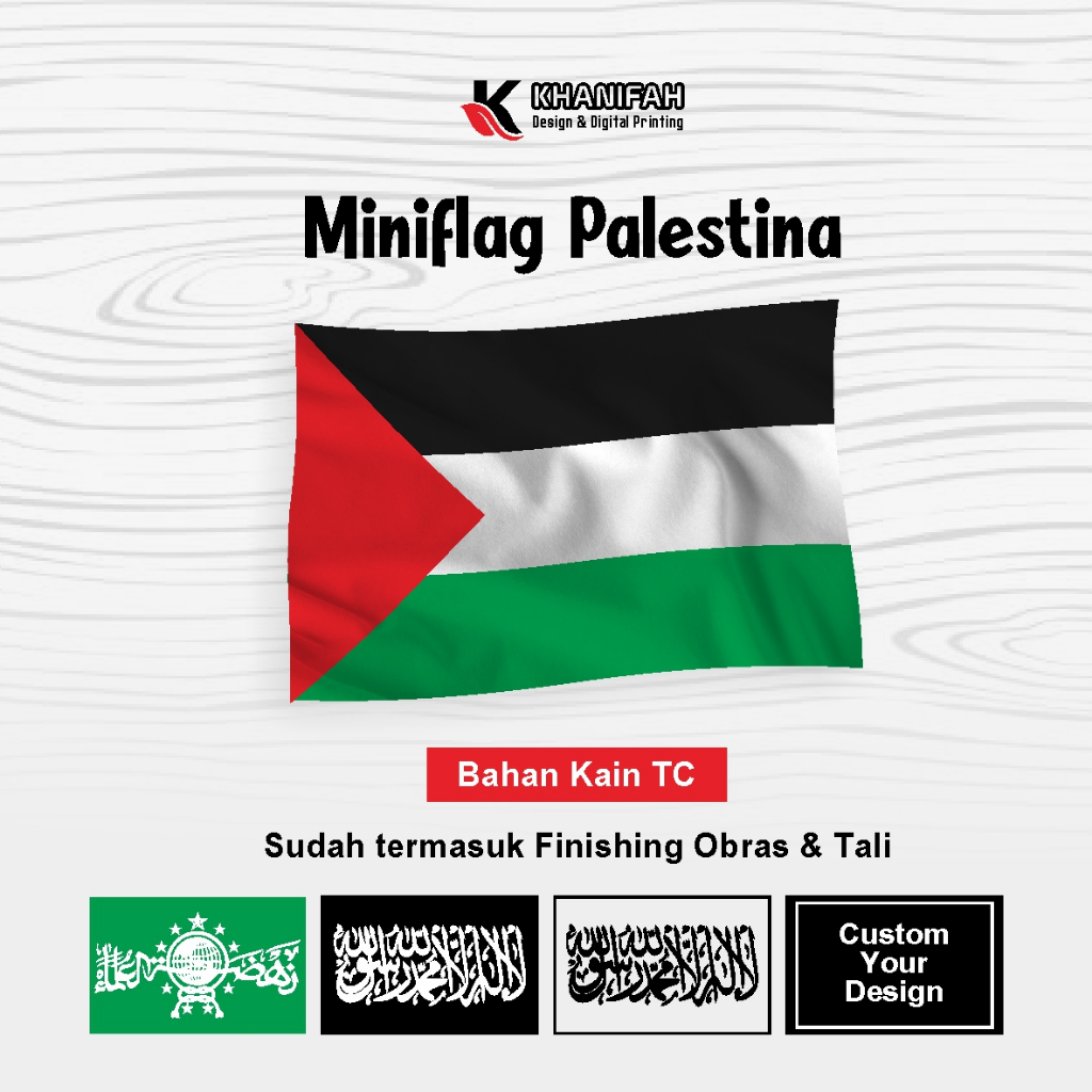 BENDERA PALESTINA & BENDERA INDONESIA & DESIGN CUSTOM & LOGO KLUB SEPAKBOLA DLL
