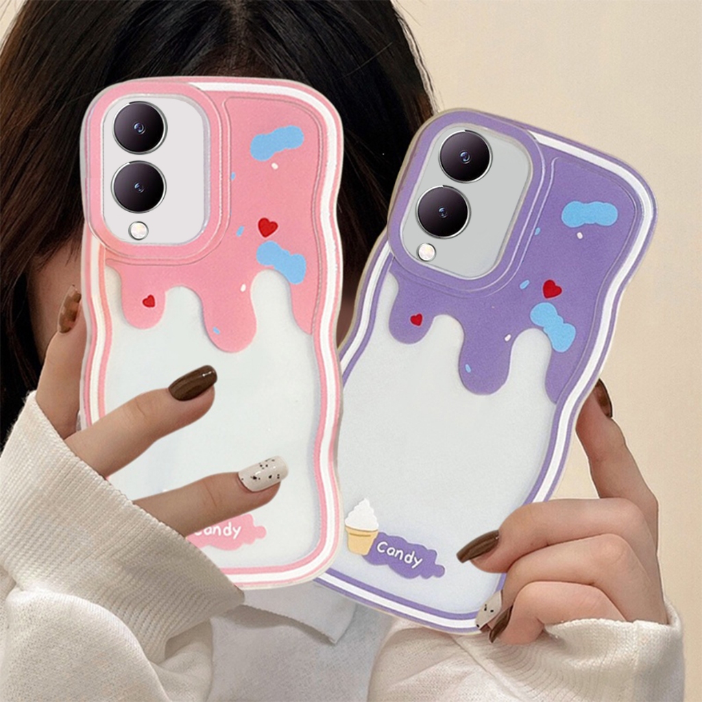 CASE VIVO Y17S MOTIF GELOMBANG ESKRIM PROTECTOR CAMERA SOFTCASE