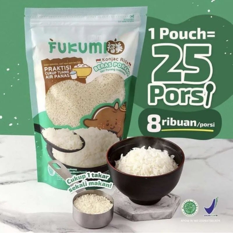 

Fukumi Beras Porang Instan Shirataki Pouch 1 Kg 1Kg