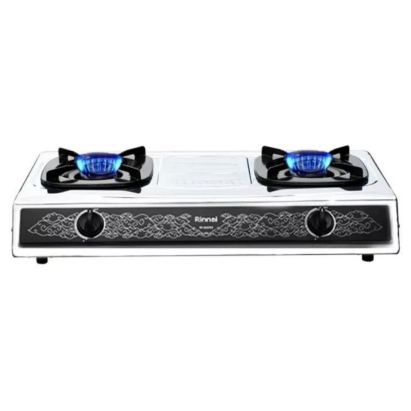 Kompor Gas Rinnai 2 Tungku RI-522SS Batik Stainless