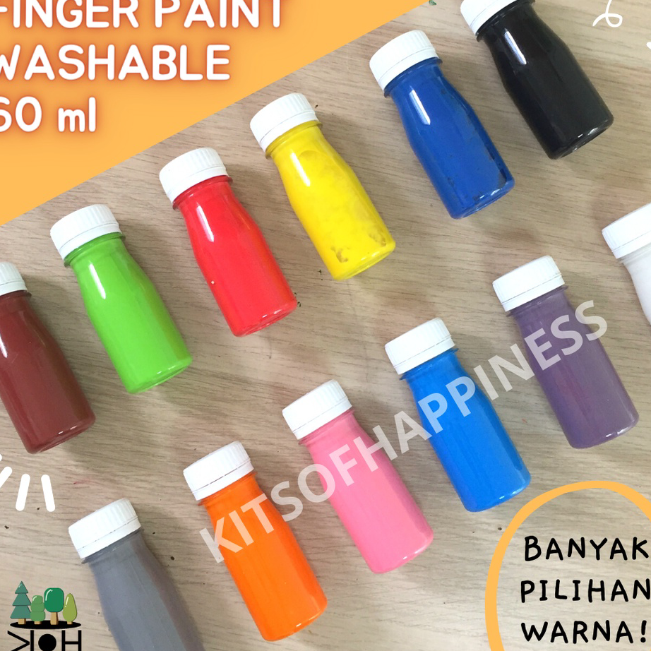 

Ready 60 ml finger paint cat lukis anak giotto super washable fingerpaint / mudah air dicuci mini size Produk