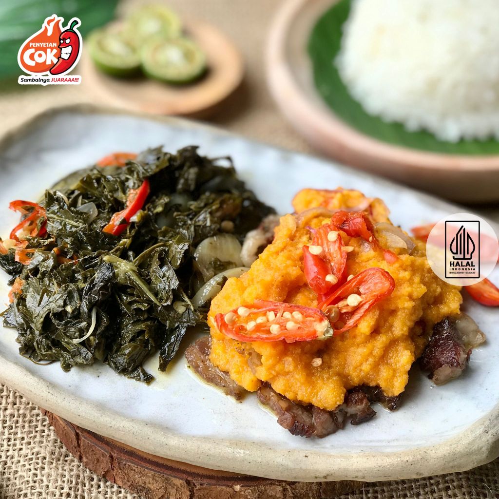 

Nasi Box Catering / Nasi Kotak Sei Sapi Telur Asin Tumis Daun Singkong