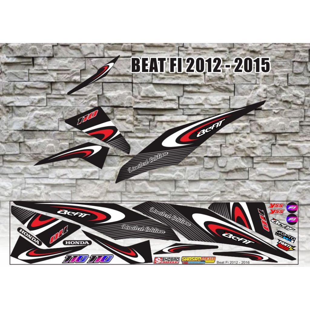 LIS STIKER / STRIPING MOTOR  BEAT FI TAHUN 2012 2013 SAMPAI 2015 LIS STIKER BEAT FI STRIPING LIS SIM