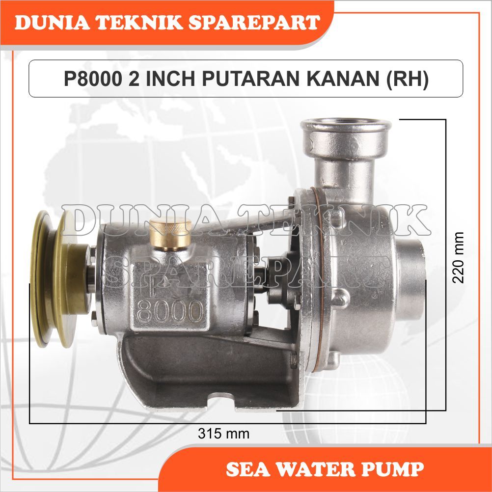 P8000 2" RH SEA WATER PUMP / POMPA AIR LAUT / POMPA KEONG / POMPA STAINLESS / POMPA SIRKULASI