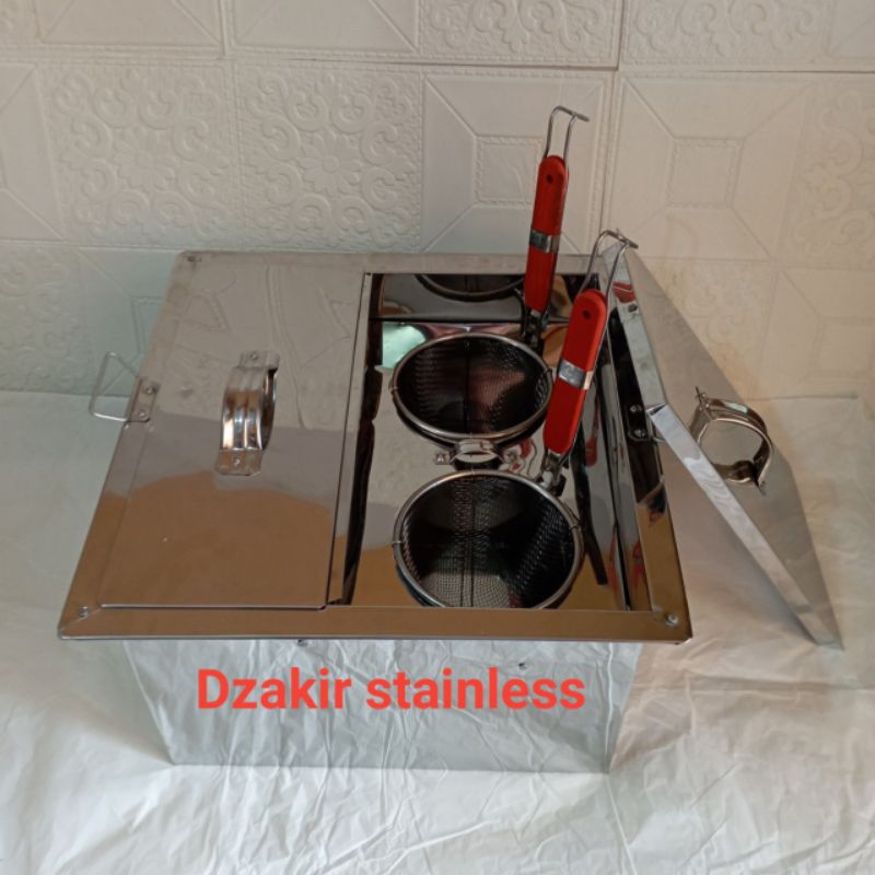 dandang mie ayam 2 lubang/panci mie kocok/dandang kotak stainless