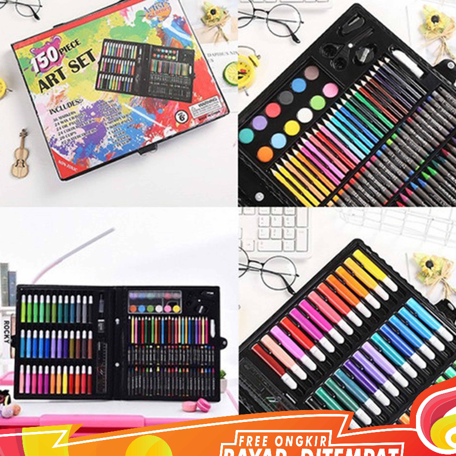 

➟➬✢ FAYES COD Crayon Set & Water Color Paint 150 Pcs / Krayon & Mewarnai Anak 150 Pcs / Pensil Warna & Cat air Set 150 Pcs STY10 Terlaku.