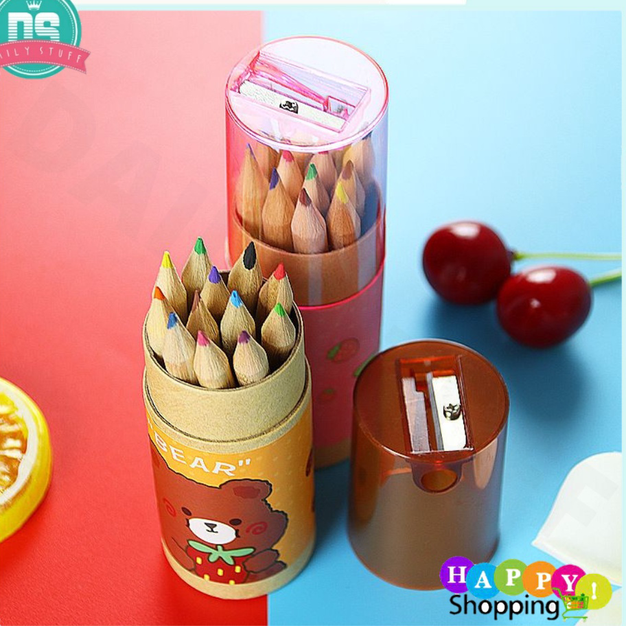 

Baru DS Pensil Warna Dan Rautan 12 IN 1 Mini Color Pencils Quality Pensil Warna Karakter Kemasan Tabung Murah Kualitas Import