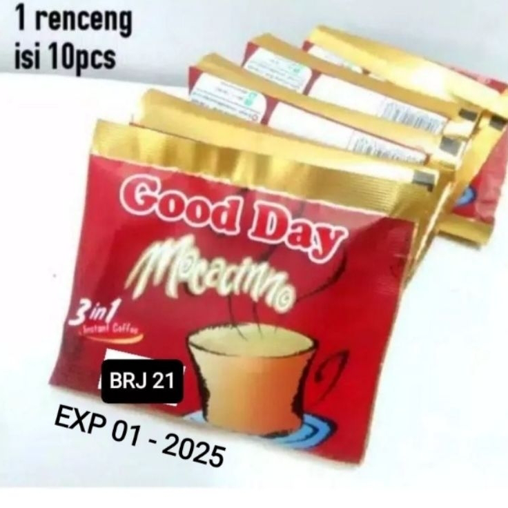 

Terupdate GOOD DAY MOCCACINO sachet 20 gram Renceng ( ISI 10 )