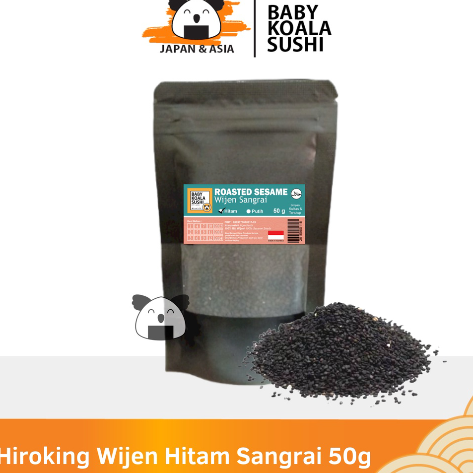 

Best Hiroking Biji Wijen Hitam Sangrai 50 g Halal │ Roasted Black Sesame Seed for Sushi Ramen Ready