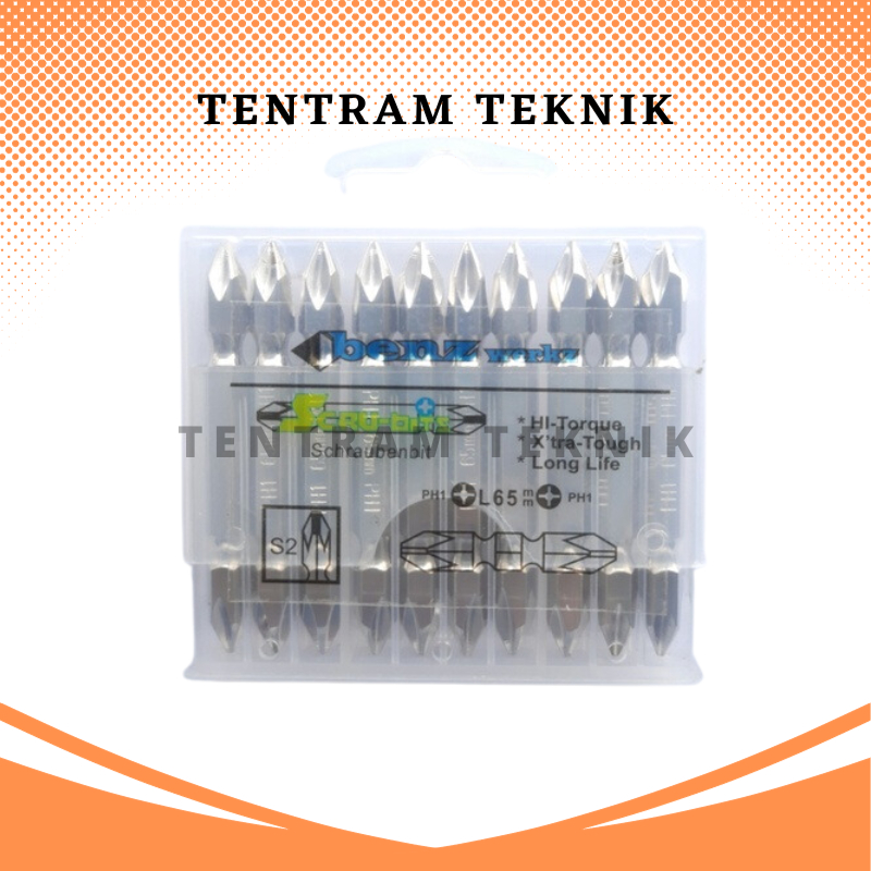 Mata Obeng Benz ++ / Mata Obeng Angin PH1 65mm / Screwdriver Bits Mata Bor Gypsum Benz