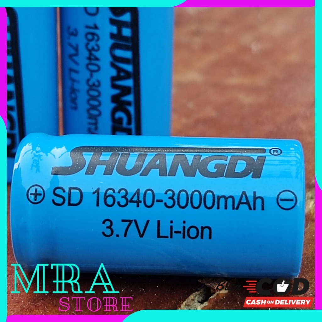 Baterai Charge CR123A CR 123 CR123 BATTERY 16340 3000mAh 3.7V Rechargeable Lithium
