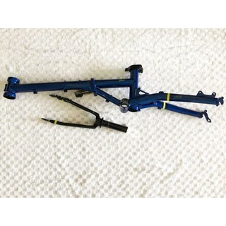 Frame Fork Fnhon Gust 16 Biru Discbrake Disc Blue Saphire Sepeda Lipat Tanpa Handlepost