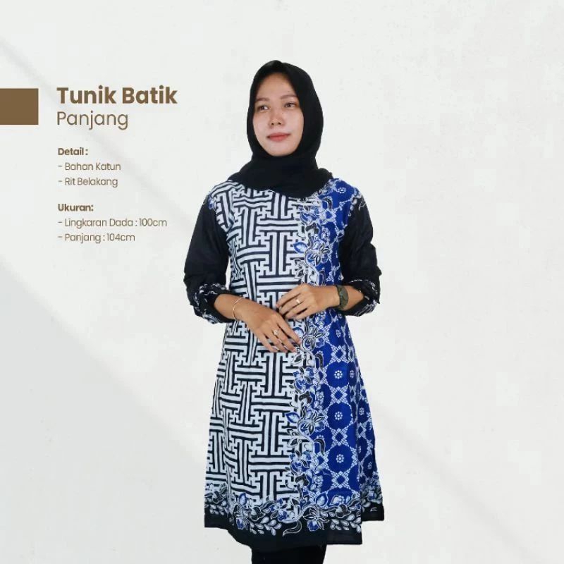 Tunik Batik Panjang Wanita - Sekar ayu batik