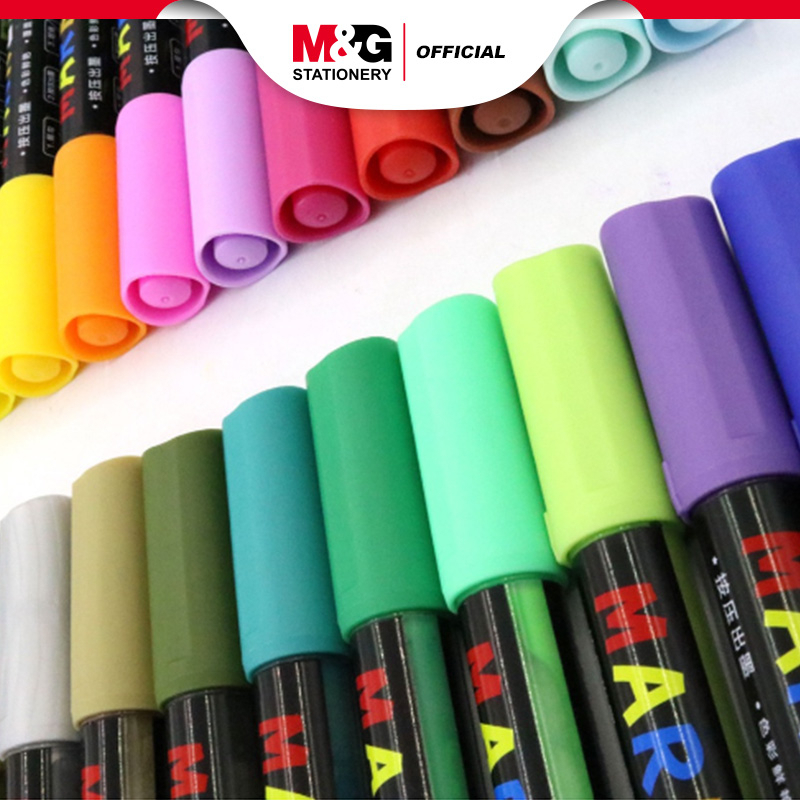 

M&G Acrylic Marker 28 Pilihan Warna Marker Multifungsi Segala Permukaan Paint Marker Spidol Akrilik dan 5Warna & 28Warna set