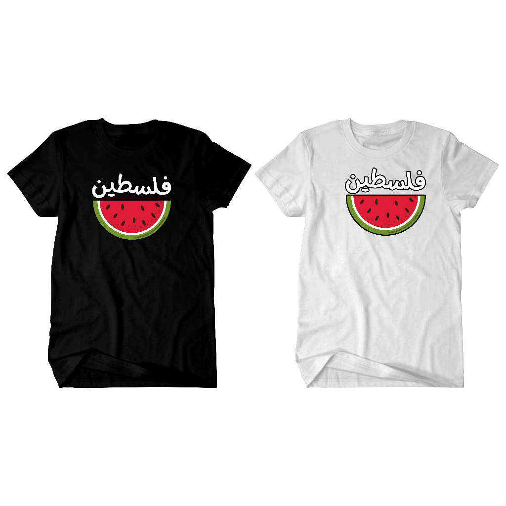 Kalemmerch Kaos Hitam Putih - Semangka Palestina