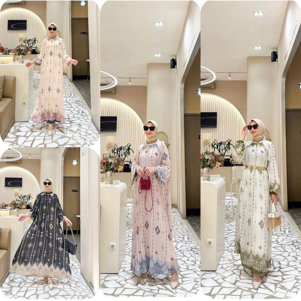 NONAKU OUTFIT Keisya Dress | Dress Kondangan | Wedding Wanita Kekinian | Fashoin Muslim Plisket Prem