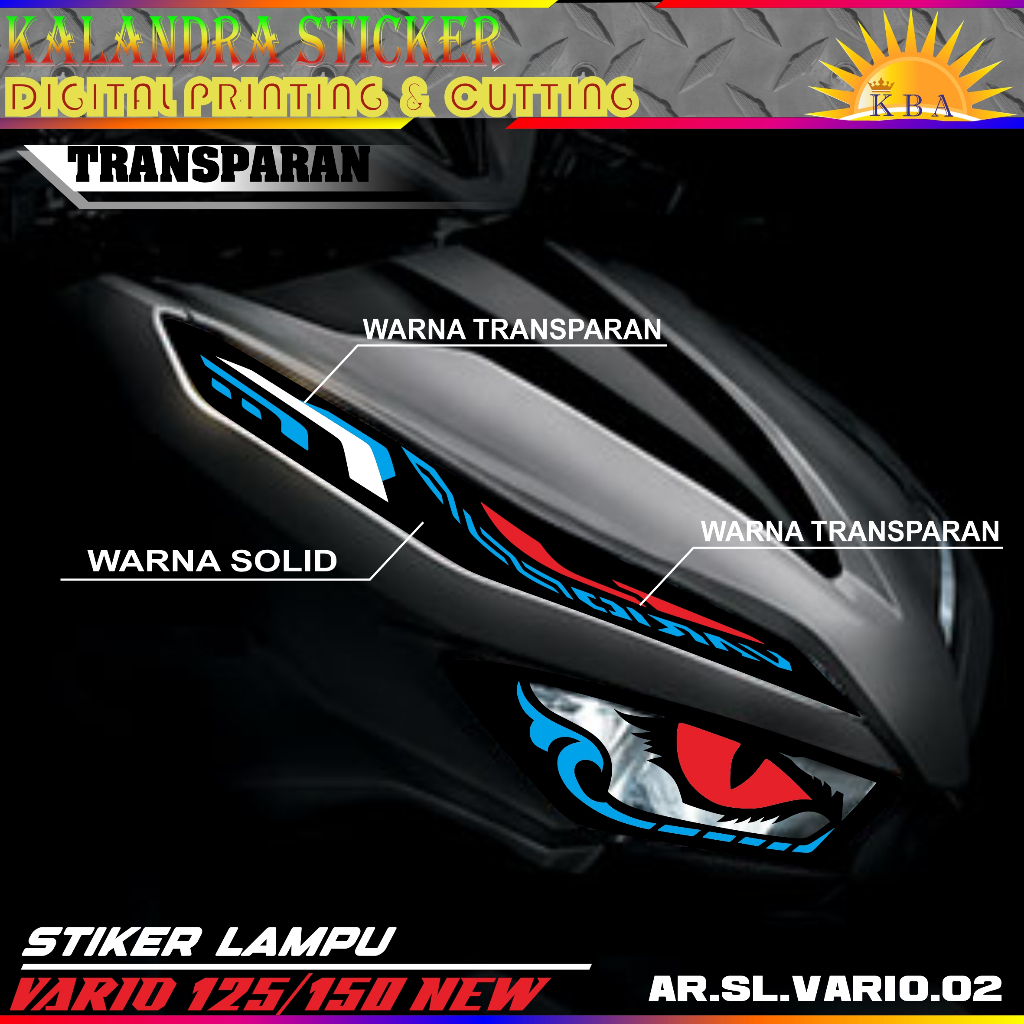 STIKER VARIASI LAMPU ALIS MOTOR VARIO 125 150 NEW 02