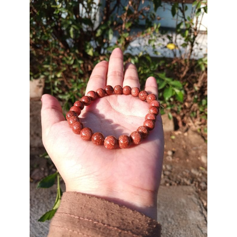 Gelang tangan Batu alam pasir emas coklat