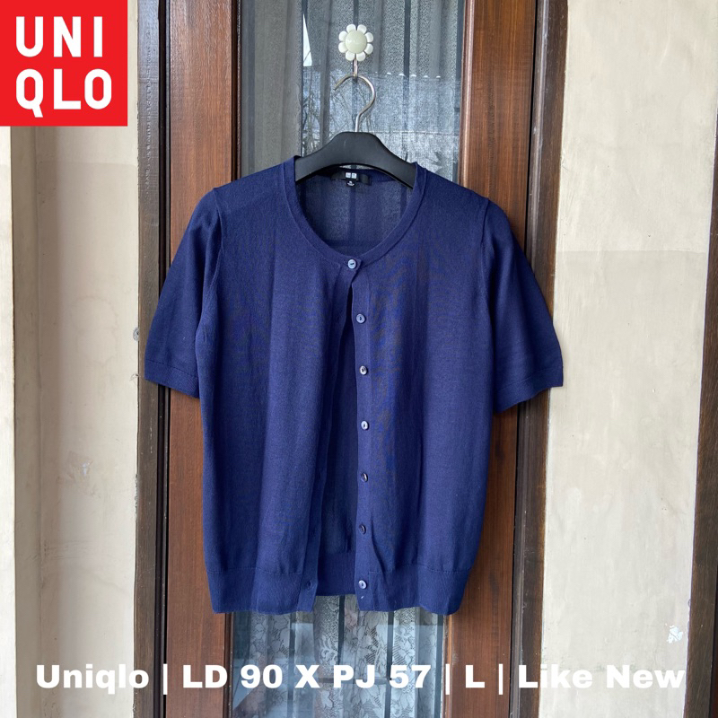 Cardigan Uniqlo Rajut Size XL Navy Like New