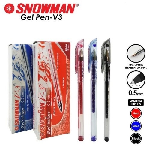 

Ballpoint/ Pulpen/ Pen Snowman V-3 Gel Pen 0.5 mm