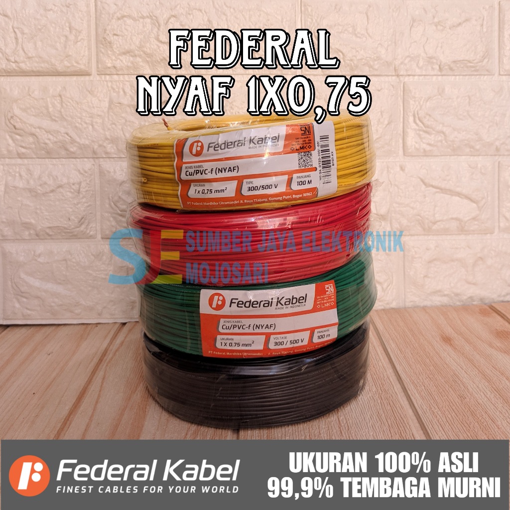 kabel serabut federal NYAF 0,75 - kabel listrik - kabel meteran