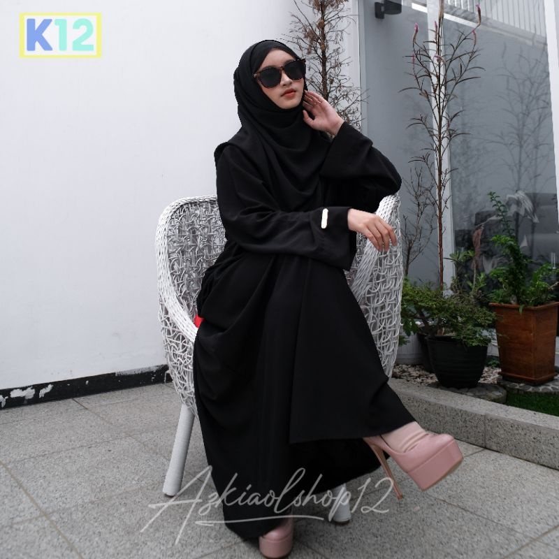 RAFFA Basic Abaya Dress Gamis Daily Polos Syari Wanita Muslim Lengan Panjang  Busui Friendly Plain  Wolfis