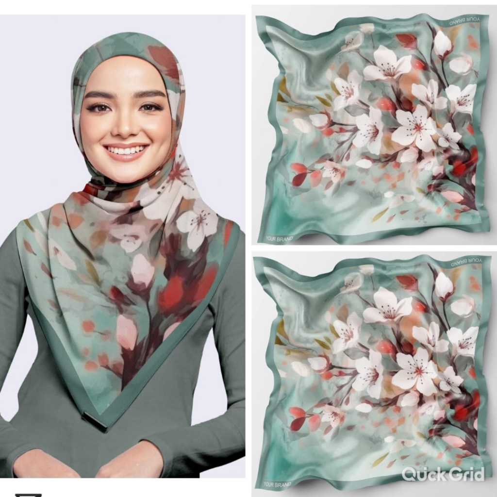 Hijab Segiempat Voal Motif Zetta Turkey Abstrak 3d Tiga Dimensi Motip Deenay Lasercut Voal Premium