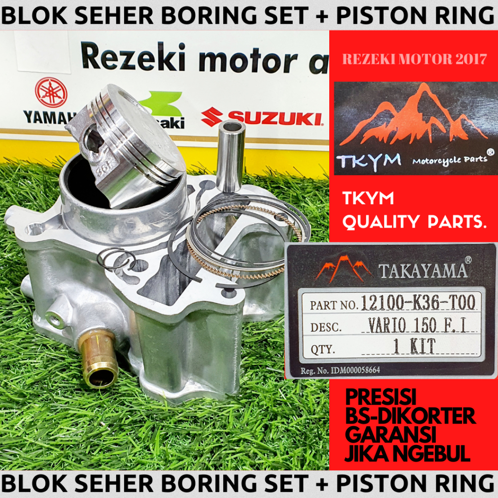 CYLINDER BLOCK ASSY BLOK SEHER SET HONDA VARIO 150  TKYM TAKAYAMA 12100-K36 S01