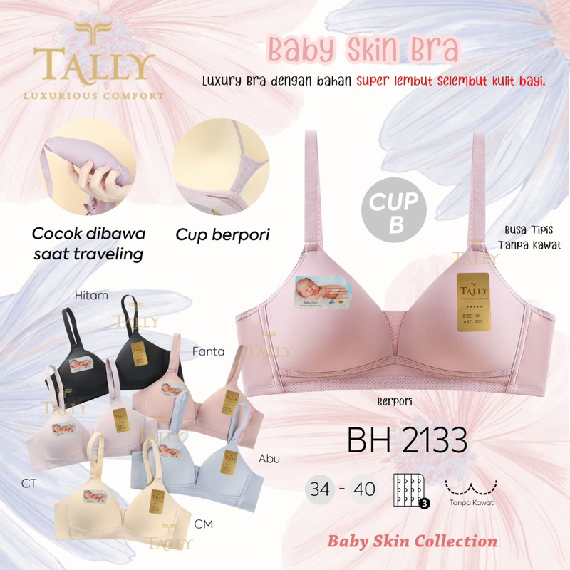 Bh | Bra babyskin TALLY 2133 tanpa kawat dan busa tipis