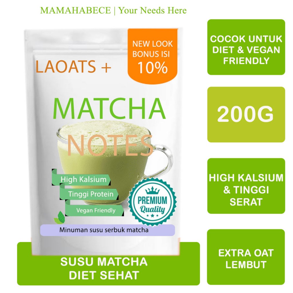 

Bubuk Minuman Rasa Penurun Berat Badan Matcha Powder Pelangsing Badan Penurun Berat Badan Susu Pelangsing Badan Laoats (200G)