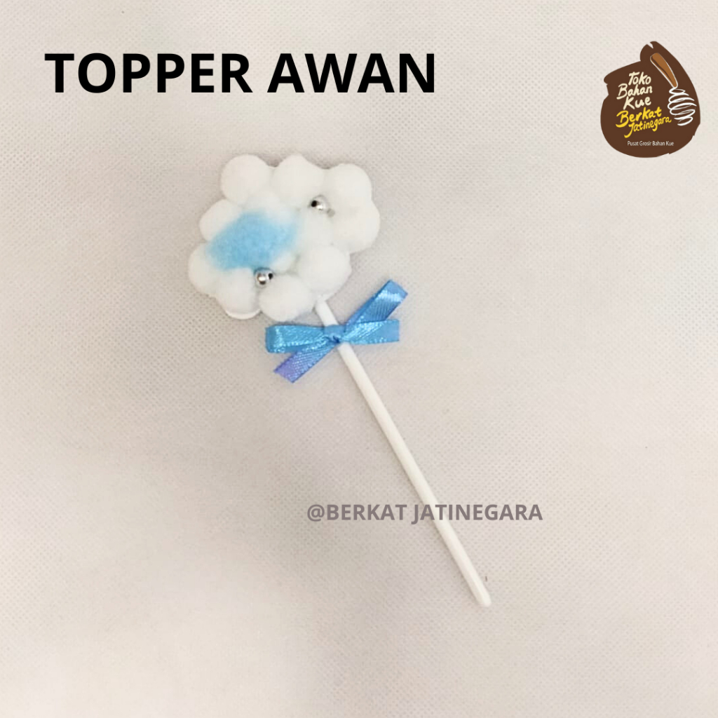 TOPPER AWAN POM POM/TOPPER KUE/MAINAN/CAKE TOPPER