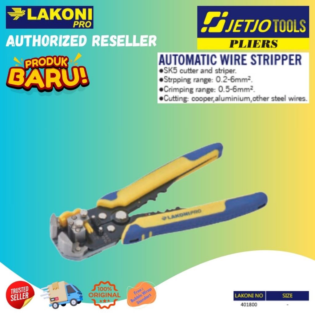 Lakoni Pro Jetjo Tools Tang Kupas Kabel Otomatis / Automatic Wire Stripper 401800