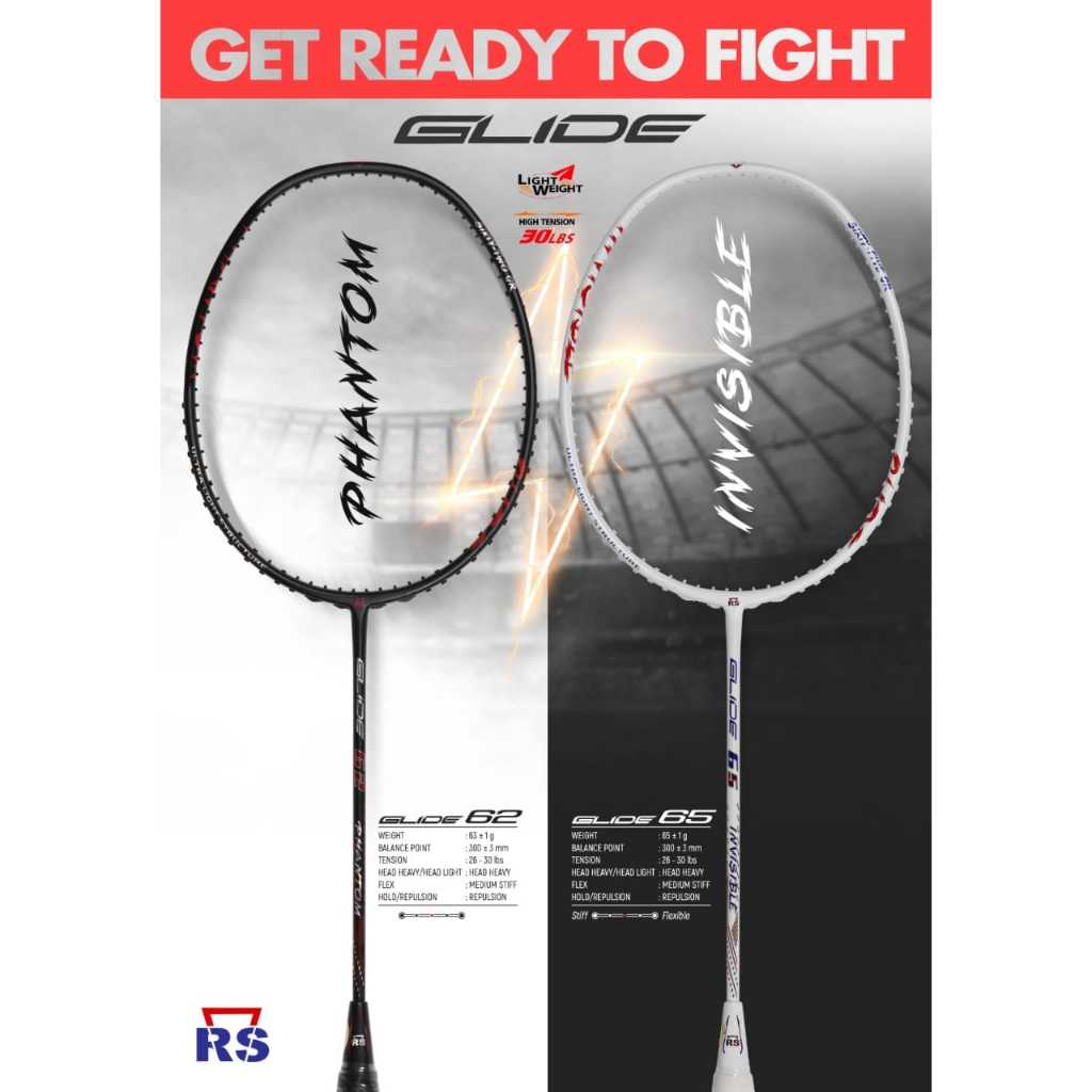 Raket Badminton RS GLIDE 62 65 PHANTON INVISIBLE