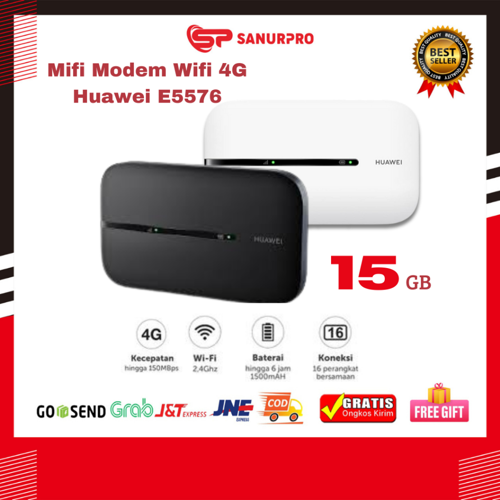 Mifi Modem Wifi 4G Huawei E5576 free Tsel 15gb