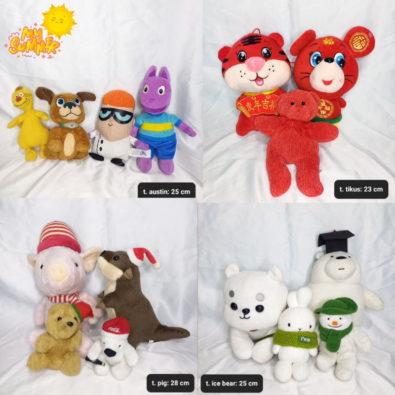 Paket Boneka Kecil Hewan Binatang Shio Original CN Disney TY We Bare Bears Austin