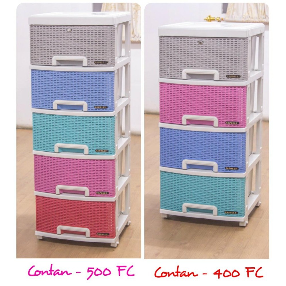 NAPOLLY Lemari PLastik Laci CONTAN BB 400 K1, BB 500 K1 DRAWER NAPOLLY RAINBOW FULL COLLOR