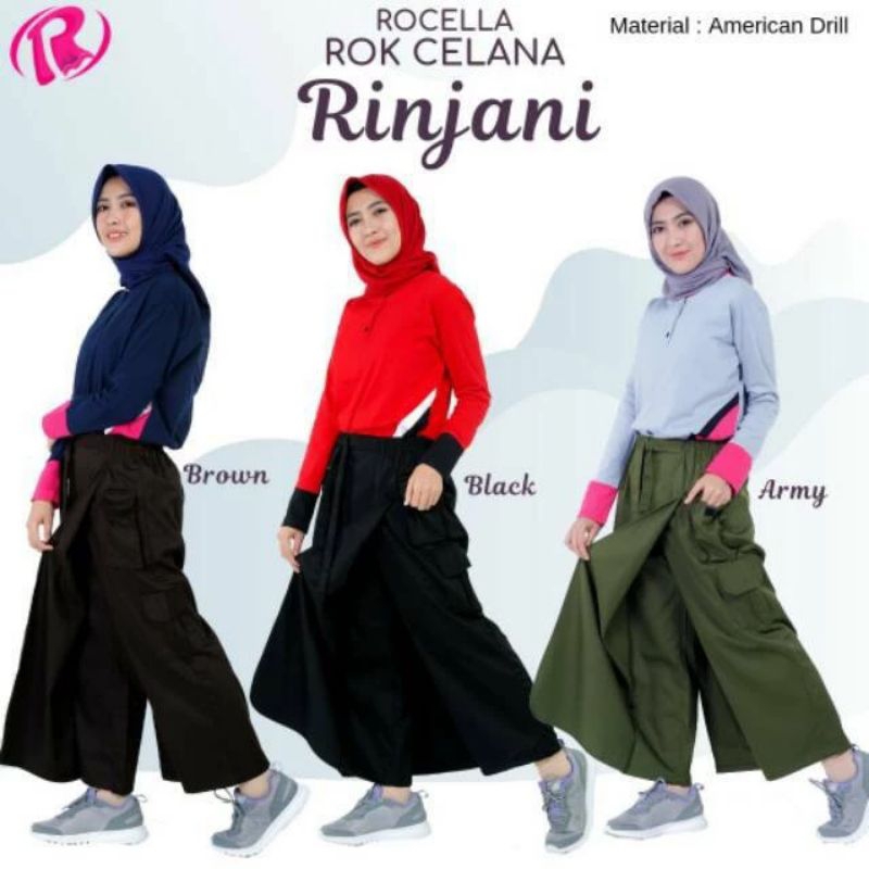 rok celana wanita muslimah drill/rok celana olahraga wanita/rok haiking wanita muslimah