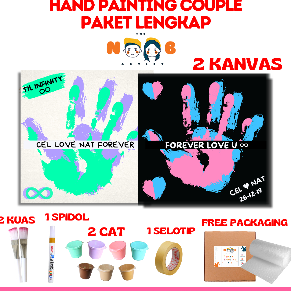 

Baru Hand Painting Kit Canvas By The Noob Artist| Hand Painting Couple | Kanvas Tangan Couple | Cap Tangan Couple Best Seller