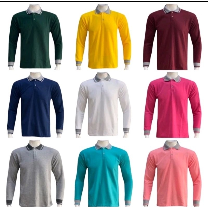 Baju polo kerah lengan panjang
