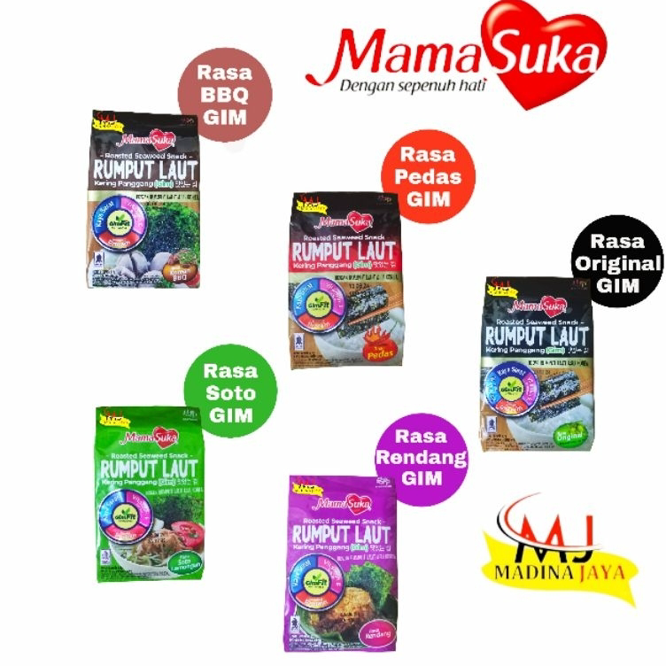 

Terupdate MamaSuka Rumput Laut Original, BBQ, Rendang, Soto, Pedas (4,5g)