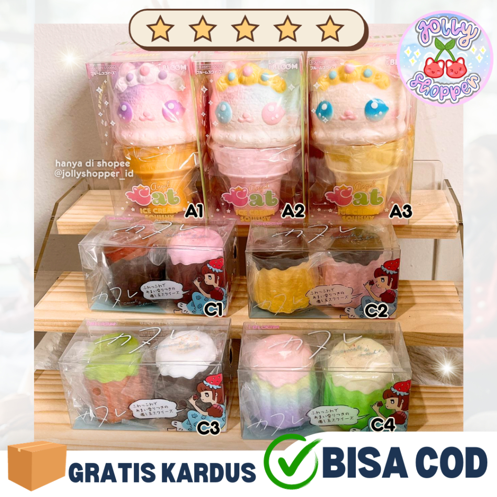 [READY STOCK] Ibloom Angel Cat Ice Cream Squishy / Cannele Squishy Isi 2 / Licensed Jepang