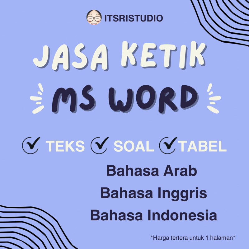 Jasa Ketik MS Word (Arab Gundul/Harakat - Inggris - Indonesia)