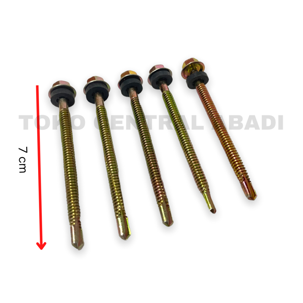 Baut Roofing / Skrup Roofing "CAMEL" 70mm, 7cm (50 pcs) /  Baut Roofing Baja Ringan / Baut Roofing 7