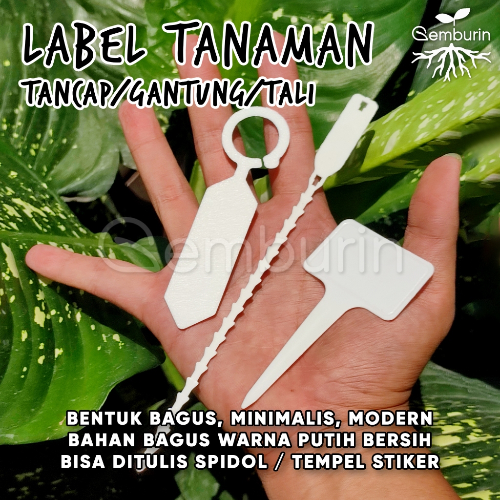 [TERMURAH] Label Pot Tanaman NKT Model Gantung / Tancap / Tali Plastik Nama Bunga Kaktus Anggrek Putih Warna Warni Pink Merah Hijau Biru Ungu Kuning Orange