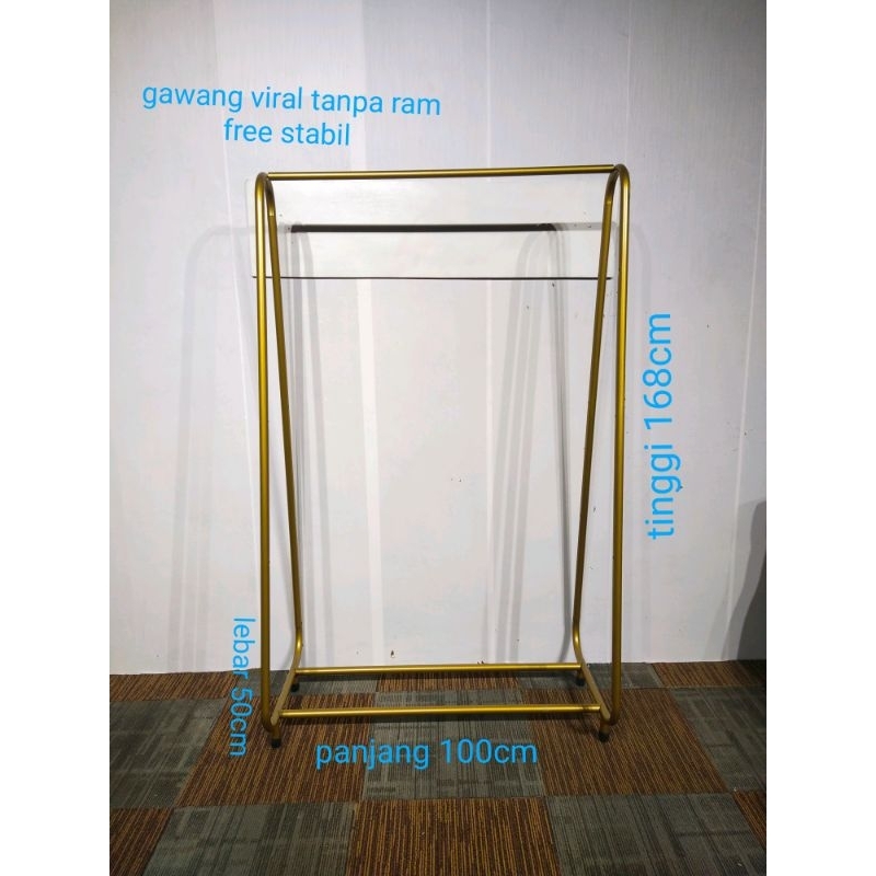 stanhanger gawang viral tanpa ram ( SAMANI TANPA RAM ) | gantungan baju mewah | display Gawangan | d
